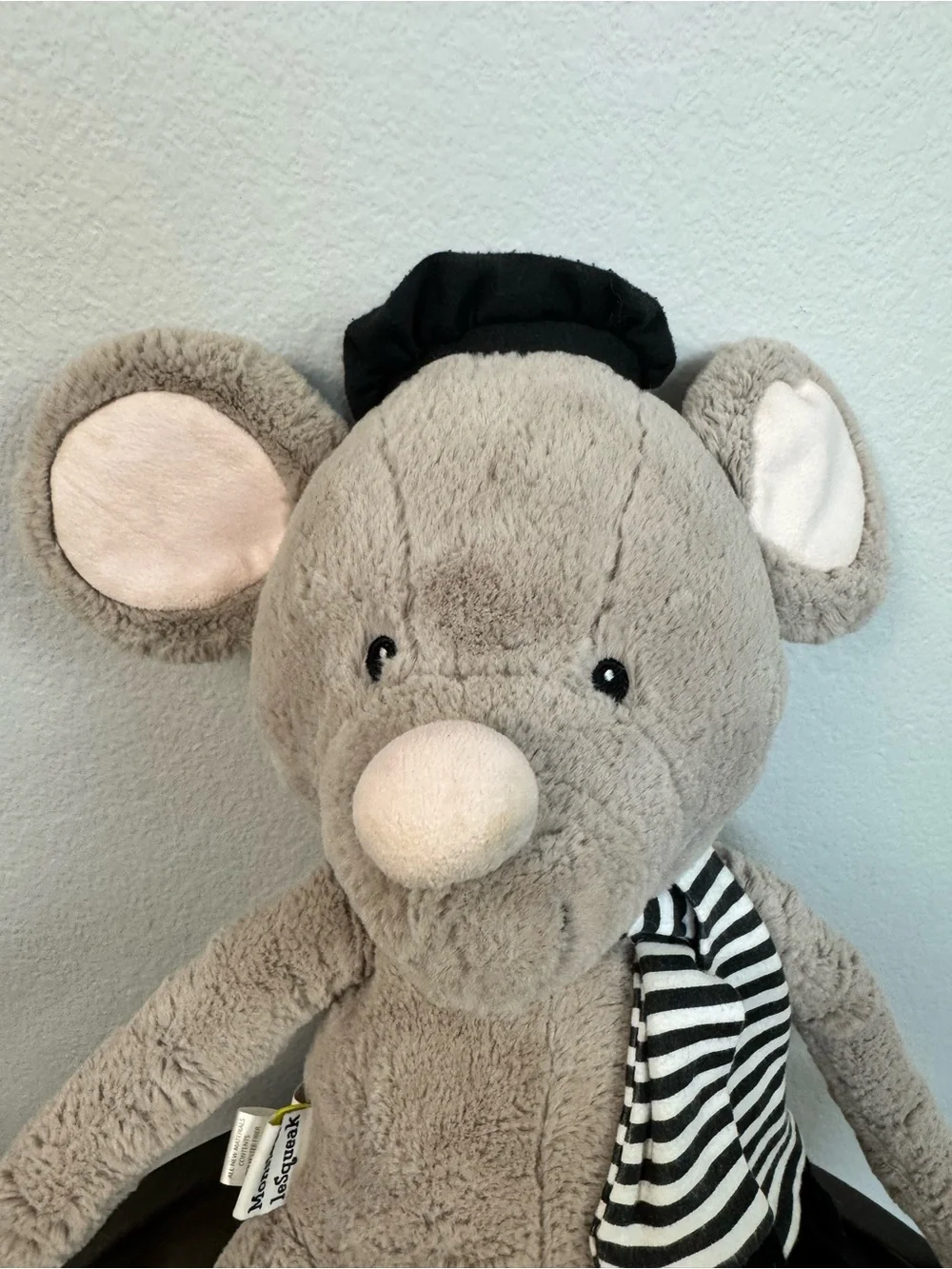 Baby Aspen‎ Monsieur Lesqueak Mouse Plush Stuffed Animal Toy French Scarf Beret